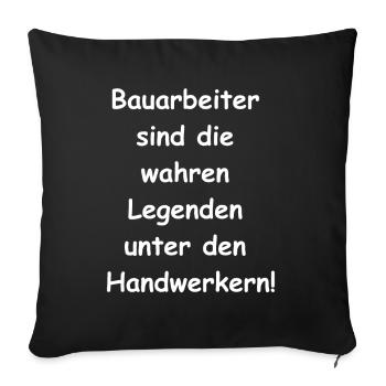 Cadeau pour un ouvrier du bâtiment - Housse de coussin décorative 45 x 45 cm - noir - Devant