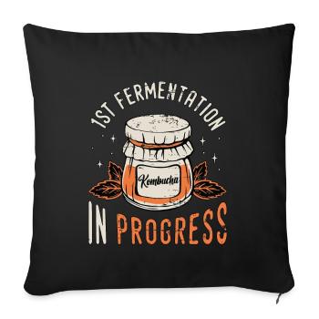 Kombucha 1st Fermentation In Progress Home Brewing - Sofa pillowcase 17,3'' x 17,3'' (45 x 45 cm) - black - Front