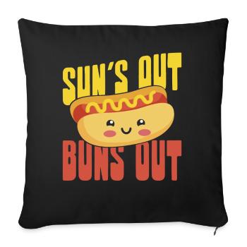 Hot Dog Adult Sun's Out Buns Out - Sofa pillowcase 17,3'' x 17,3'' (45 x 45 cm) - black - Front