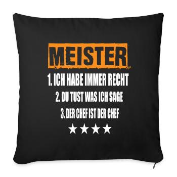 Meister - Sofakissenbezug 45 x 45 cm - Schwarz - Vorne