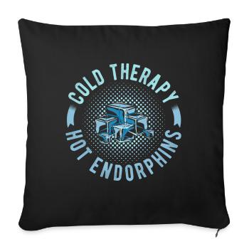 Natation sur glace thérapie glacée Endorphines chaudes Glace - Housse de coussin décorative 45 x 45 cm - noir - Devant