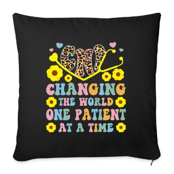 CNA Nursing Quotes Funny Nurse Lovers Cute CNA - Sofa pillowcase 17,3'' x 17,3'' (45 x 45 cm) - black - Front
