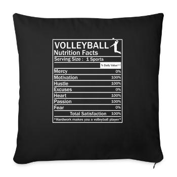 Ballon de volley-ball Joueurs de volley-ball Faits sur le volley-ball - Housse de coussin décorative 45 x 45 cm - noir - Devant