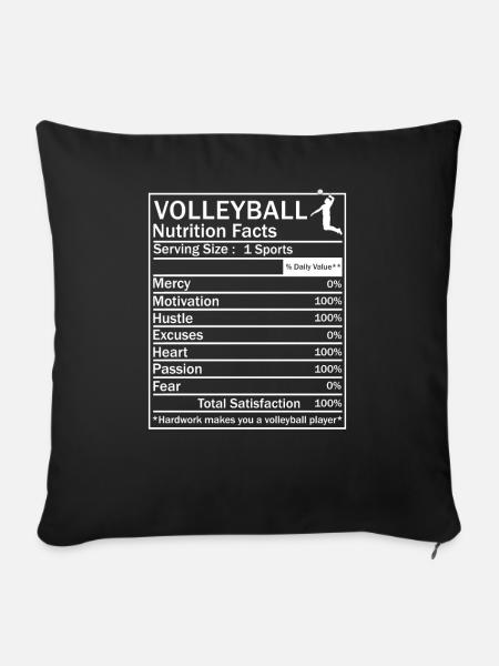 Volleyball Ball Volleyballer Volleyball-Facts - Sofakissenbezug 45 x 45 cm - Schwarz