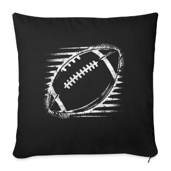 American Football Tshirt Herren Kinder Football - Sofakissenbezug 45 x 45 cm - Schwarz - Vorne