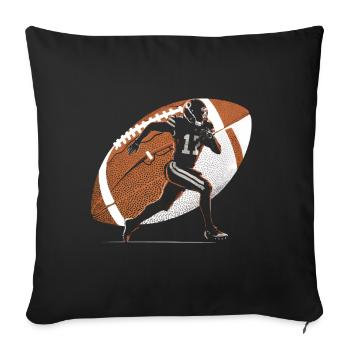 American Football Tshirt Herren Kinder Football - Sofakissenbezug 45 x 45 cm - Schwarz - Vorne