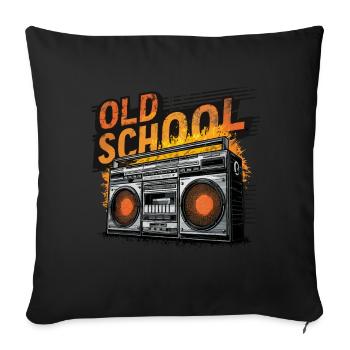 Kassette Musik 80s Pop Style für alle die die 80s - Sofakissenbezug 45 x 45 cm - Schwarz - Vorne