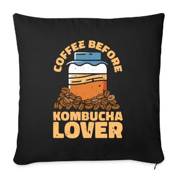 Kombucha Lover Coffee Tea Mushroom Coffee Lover - Sofa pillowcase 17,3'' x 17,3'' (45 x 45 cm) - black - Front