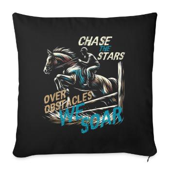JAGEN SIE DIE STERNE ÜBER HINDERNISSE WIR SCHWEBEN, REITER - Sofakissenbezug 45 x 45 cm - Schwarz - Vorne