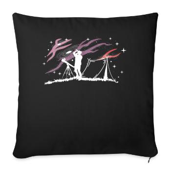 Star gazing Astronomy - Sofa pillowcase 17,3'' x 17,3'' (45 x 45 cm) - black - Front