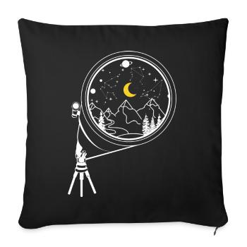 Star gazing Astronomy - Sofa pillowcase 17,3'' x 17,3'' (45 x 45 cm) - black - Front