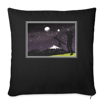 Star gazing Astronomy - Sofa pillowcase 17,3'' x 17,3'' (45 x 45 cm) - black - Front