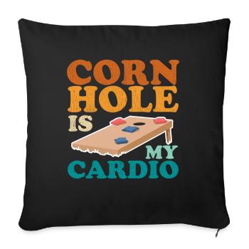 Cornhole Player Blind Hole Sac de haricots cadeau - Housse de coussin décorative 45 x 45 cm - noir - Devant