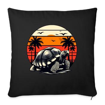 Tortue géante - Housse de coussin décorative 45 x 45 cm - noir - Devant