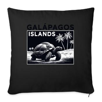 Galapagos Islands Giant Tortoise - Sofa pillowcase 17,3'' x 17,3'' (45 x 45 cm) - black - Front