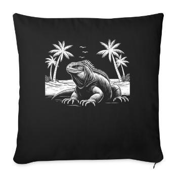 Marine Iguana Galapagos Islands - Sofa pillowcase 17,3'' x 17,3'' (45 x 45 cm) - black - Front