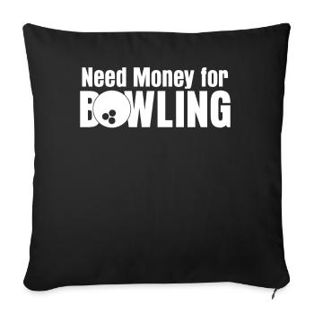 Quilles Bowling Boule Bowling Bowling - Housse de coussin décorative 45 x 45 cm - noir - Devant