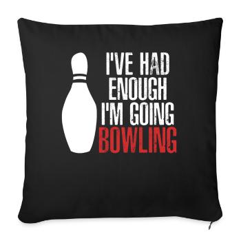 Boule de bowling Quilles Bowling Bowling à dix quilles - Housse de coussin décorative 45 x 45 cm - noir - Devant