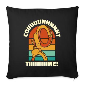 Garde de prison Retro Count Time - Housse de coussin décorative 45 x 45 cm - noir - Devant