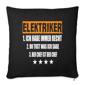 Electrician - Sofa pillowcase 17,3'' x 17,3'' (45 x 45 cm) - black - Front