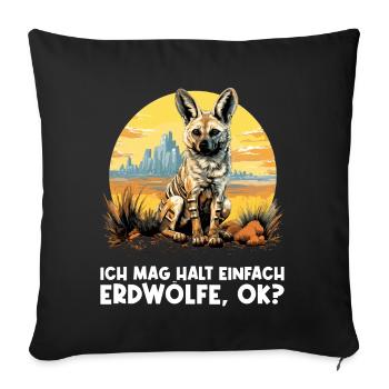 Erdwölfe Erdwolf - Sofakissenbezug 45 x 45 cm - Schwarz - Vorne
