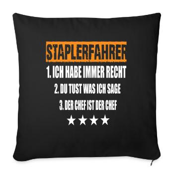 Forklift driver - Sofa pillowcase 17,3'' x 17,3'' (45 x 45 cm) - black - Front