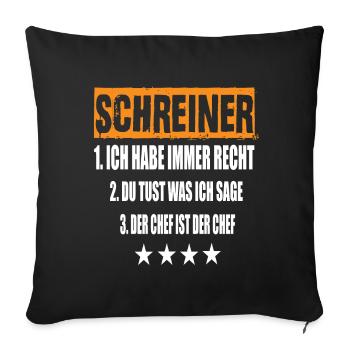 Schreiner - Sofakissenbezug 45 x 45 cm - Schwarz - Vorne