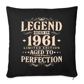 Légende 1961 Vintage Born Vintage Anniversaire - Housse de coussin décorative 45 x 45 cm - noir - Devant