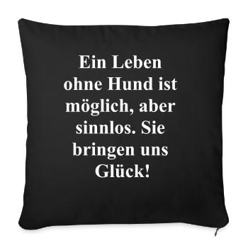 Cadeau Chien Personnalisable - Housse de coussin décorative 45 x 45 cm - noir - Devant