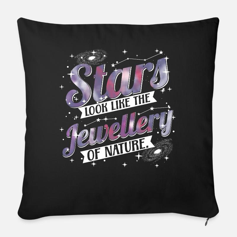 Sterne sehen aus wie der Schmuck der Natur. - Sofakissenbezug 45 x 45 cm - Schwarz