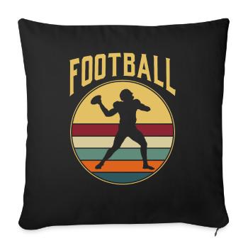 American Football Geschenk Kinder Footballspieler - Sofakissenbezug 45 x 45 cm - Schwarz - Vorne