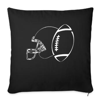 American Football Geschenk Kinder Footballspieler - Sofakissenbezug 45 x 45 cm - Schwarz - Vorne