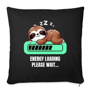 Sloth Sleep Shirt Chilling Cute Sleeping Cute - Sofa pillowcase 17,3'' x 17,3'' (45 x 45 cm) - black - Front