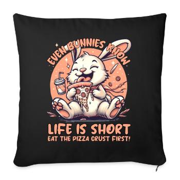 PIZZA LAPINS - Housse de coussin décorative 45 x 45 cm - noir - Devant