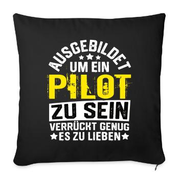 Pilot Airplane Pilots Flying Aviator Flying - Sofa pillowcase 17,3'' x 17,3'' (45 x 45 cm) - black - Front
