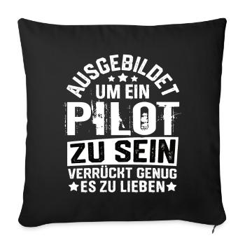 Pilot Airplane Pilots Flying Aviator Flying - Sofa pillowcase 17,3'' x 17,3'' (45 x 45 cm) - black - Front