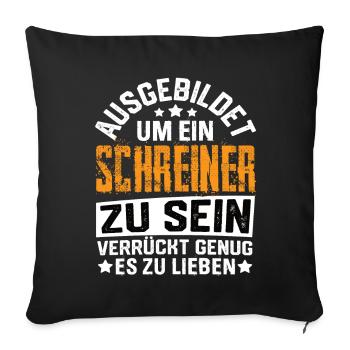 Charpentier, Menuisier, Menuiserie, Artisanat du bois - Housse de coussin décorative 45 x 45 cm - noir - Devant