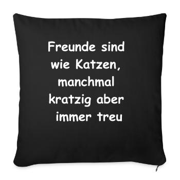 Idée cadeau félin - Housse de coussin décorative 45 x 45 cm - noir - Devant