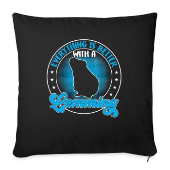 Lemming Vole Everything Better with Lemming - Sofa pillowcase 17,3'' x 17,3'' (45 x 45 cm) - black - Front