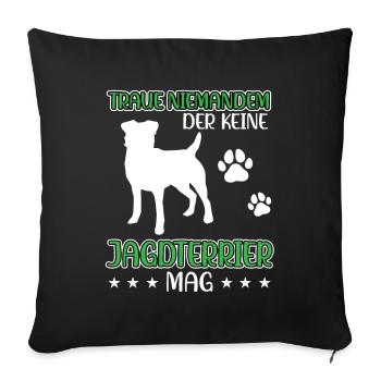 Les terriers de chasse ne font pas confiance aux chiens de chasse allemands - Housse de coussin décorative 45 x 45 cm - noir - Devant