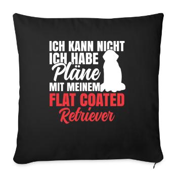 Plans avec mon Flat Coated Retriever - Housse de coussin décorative 45 x 45 cm - noir - Devant