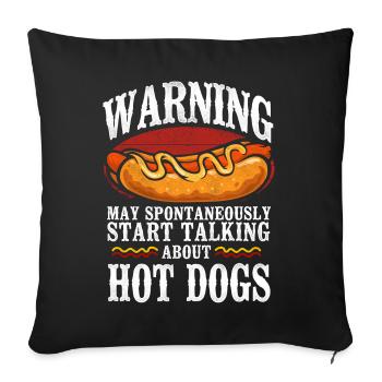 Hot Dog Adult Warning May - Sofakissenbezug 45 x 45 cm - Schwarz - Vorne