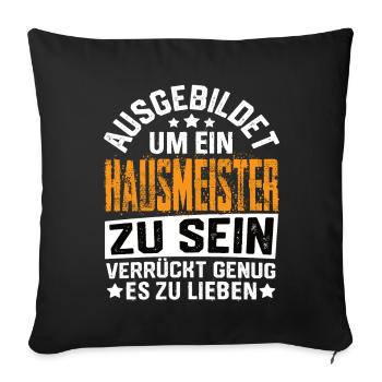 Concierge Gestion de l’immeuble Concierge Dicton - Housse de coussin décorative 45 x 45 cm - noir - Devant