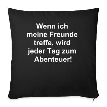 Amitié aventureuse - Cadeau - Housse de coussin décorative 45 x 45 cm - noir - Devant