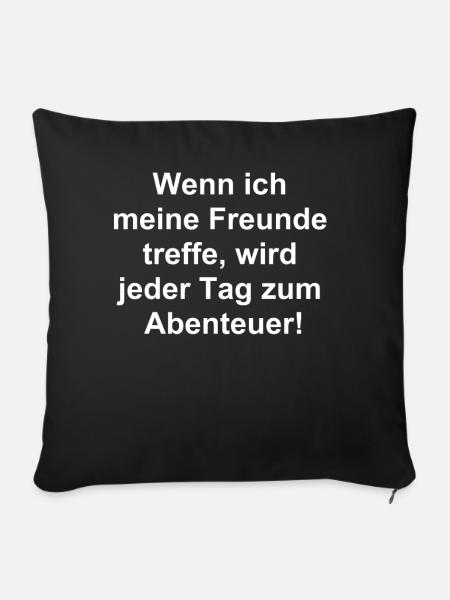 Abenteuerliche Freundschaft - Geschenk - Sofakissenbezug 45 x 45 cm - Schwarz
