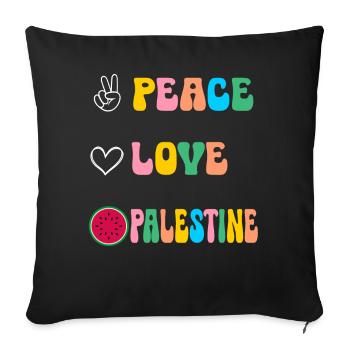 Peace Love Palestine Freiheit Palästina - Sofakissenbezug 45 x 45 cm - Schwarz - Vorne