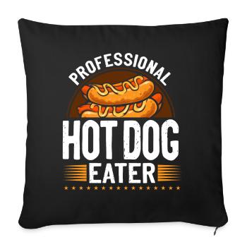 Hot Dog Adulte Professionnel Hot-Dog - Housse de coussin décorative 45 x 45 cm - noir - Devant
