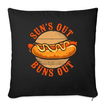 Hot Dog Adult Sun's Out Buns Out - Sofa pillowcase 17,3'' x 17,3'' (45 x 45 cm) - black - Front