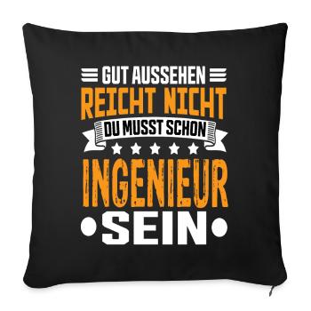Ingénieur - Housse de coussin décorative 45 x 45 cm - noir - Devant