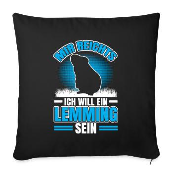 Veut qu’un lemming soit un lemming de campagnol Lemming - Housse de coussin décorative 45 x 45 cm - noir - Devant